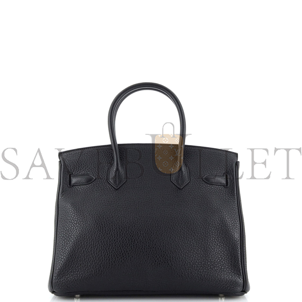 H**mes birkin handbag noir clemence with palladium hardware 30 251787 (30cm)